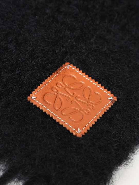 楽天市場】ロエベ LOEWE モヘア＆ウール レザーパッチ マフラー 