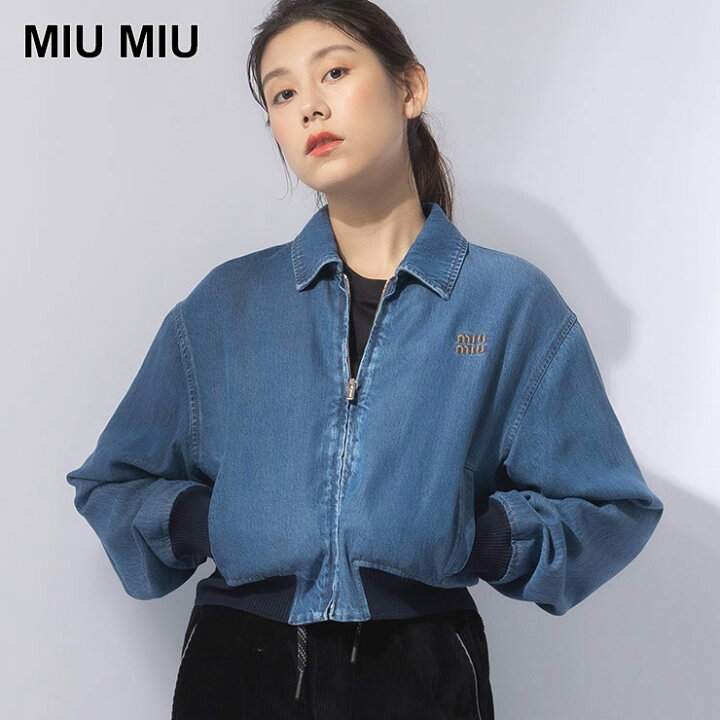 楽天市場】ミュウミュウ MIU MIU デニム フルジップ ボンバー  