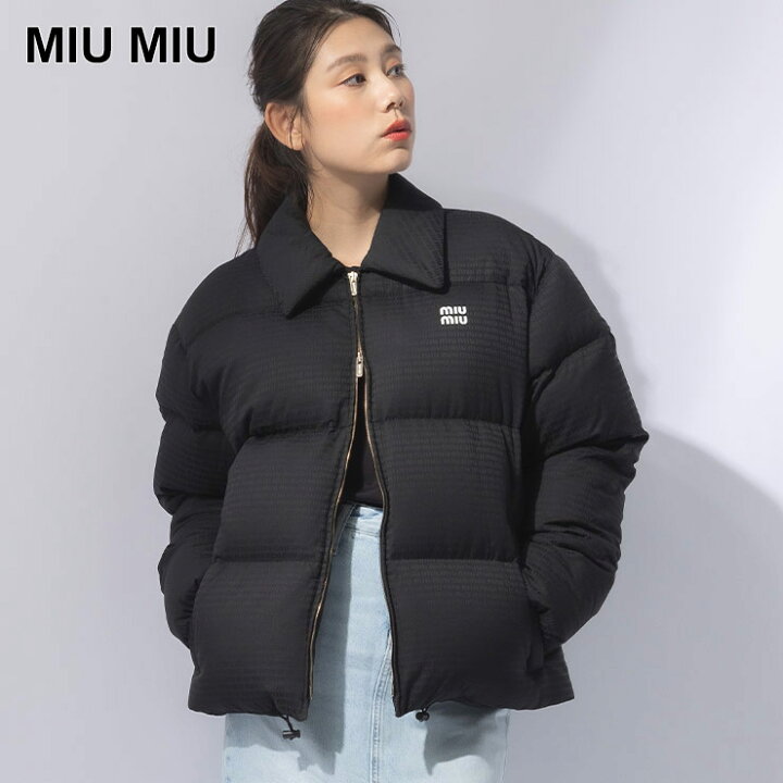 楽天市場】ミュウミュウ MIU MIU 総柄プリント フルジップ ダウン  