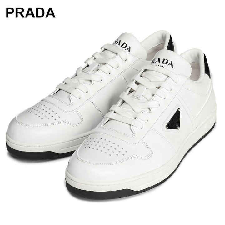 楽天市場】プラダ PRADA ロゴ レザー ローカットスニーカー 