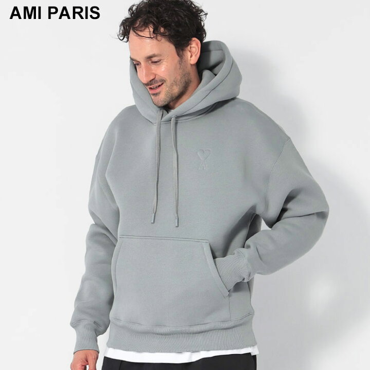 楽天市場】アミパリス AMI PARIS 裏起毛 胸ロゴ プルオーバー パーカー 
