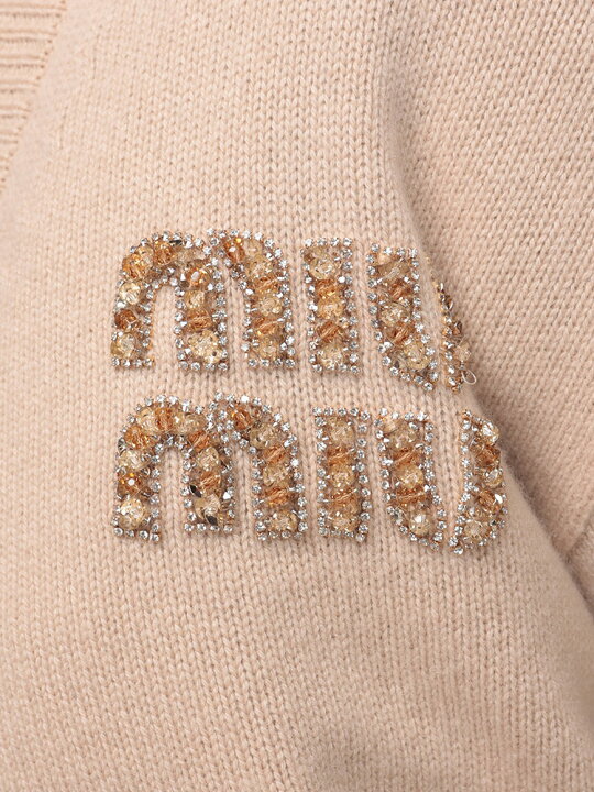 楽天市場】ミュウミュウ MIU MIU カシミヤ ビーズ刺繍 ロゴ 
