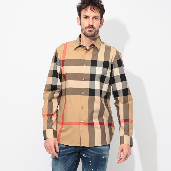 楽天市場】バーバリー BURBERRY 綿100％ チェック柄 長袖 シャツ 