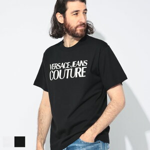 ���F���T�[�`�F �W�[���Y �N�`���[�� VERSACE JEANS COUTURE ���S�v�����g �N���[�l�b�N ���� T�V���c VC78GAHE05 �u�����h �����Y �j�� �g�b�v�X T�V���c �R�b�g�� �v�����g �t ��