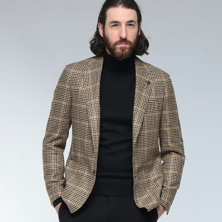 LARDINI ラルディーニ ウール シングルテーラードジャケット ネイビー 