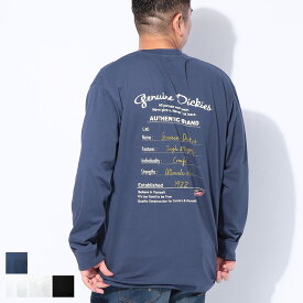 GENUINE Dickies (ジェニュインディッキーズ) ロゴ 刺繍＆プリント クルーネック 長袖 Tシャツ 54602150 大きいサイズ メンズ トップス Tシャツ ロンT 長袖 カットソー