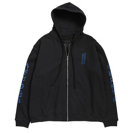 クロムハーツ パーカー メンズ Chrome Hearts 袖ロゴ ダガージップ スウェット パーカー BLUE SLEEVE LOGO CHHOODIE5 ブランド トップス ブラック