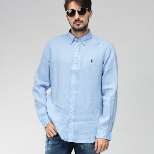 �|�������t���[���� �V���c �����Y POLO RALPH LAUREN �����|�C���g �A�C�R�� ��100�� �{�^���_�E�� ���� ���l�� �J�W���A�� �V���c RL710966294 �u�����h �g�b�v�X �T�b�N�X
