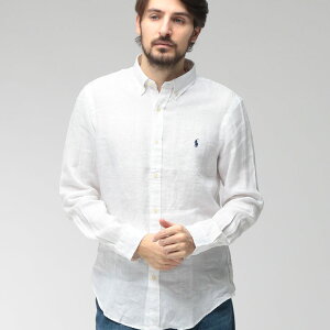 �|�������t���[���� �����Y �V���c ���� POLO RALPH LAUREN ��100�� �����S �{�^���_�E�� ���l�� �V���c RL710968915 �u�����h �g�b�v�X �z���C�g