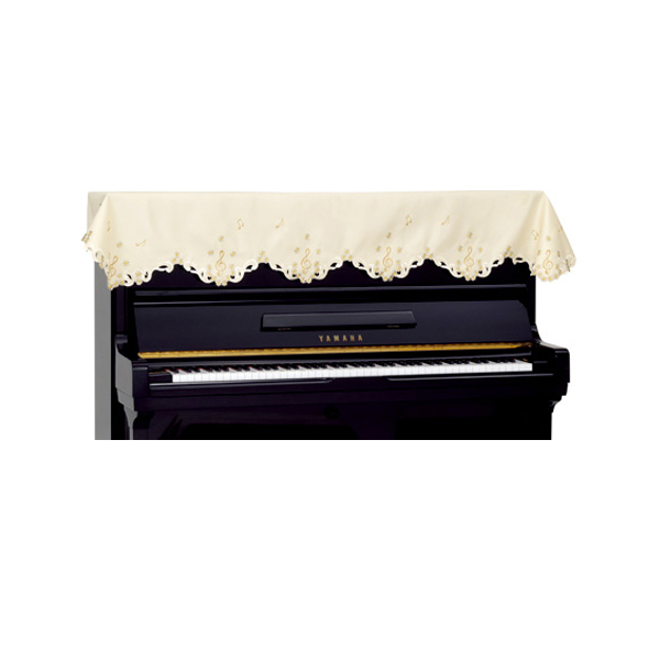送料無料 市場 ピアノトップカバー ベージュ 迅速な対応で商品をお届け致します 花モスグリーン ト音記号 アップライトピアノカバー 吉澤 LC-224TG 名古屋のピアノ専門店