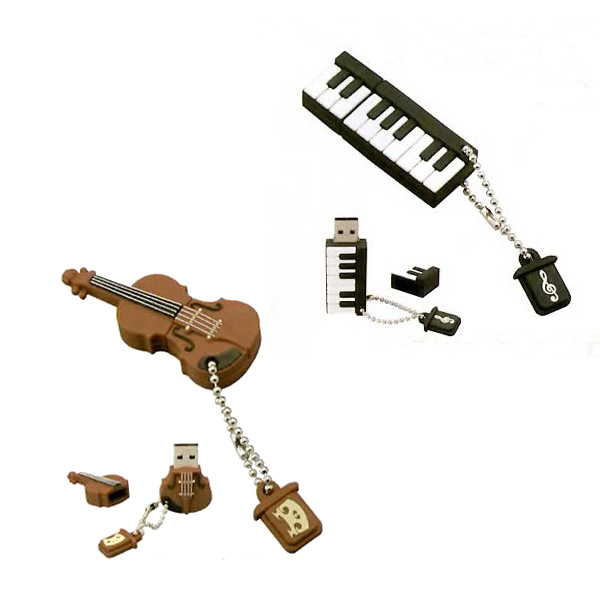 「お昼１２時までのご注文で当日出荷」楽器型USBメモリー ピアノ バイオリン 2種   吉澤　可愛い   音楽雑貨  小物