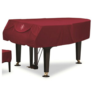 受注製作品【送料無料】グランドピアノカバー ワインレッド エンジ ト音記号刺繍入 200cm〜220cm  GP-440EN 吉澤【名古屋のピアノ専門店】【YZ】