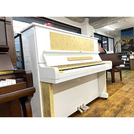 KAWAIカワイKU2B特別モデル【カラー：ホワイト】【白艶出木目調装飾】【アップライトピアノ】【中古ピアノ】W150cm(約）D62cm(約）H127.5cm(約）88鍵盤　付属品（新品付）高低自在椅子・トップカバー・ワックス・クロス・インシュレーター・納品調律【名古屋のピアノ専門店】