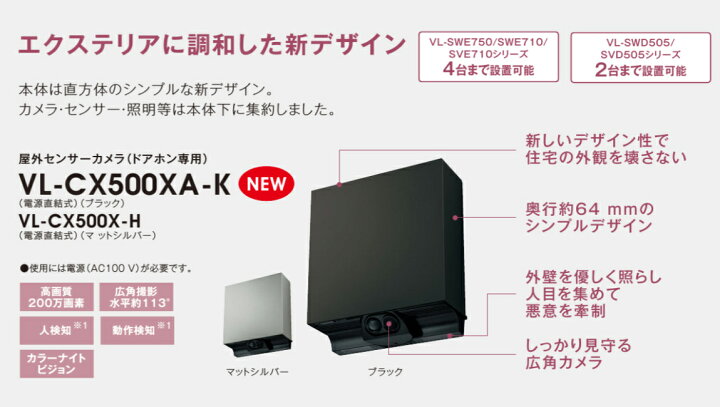楽天市場】パナソニック Panasonic屋外センサーカメラ(ドアホン用 