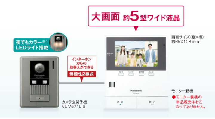 楽天市場】パナソニック テレビドアホン VL-SE50KFA 1セット（VL 
