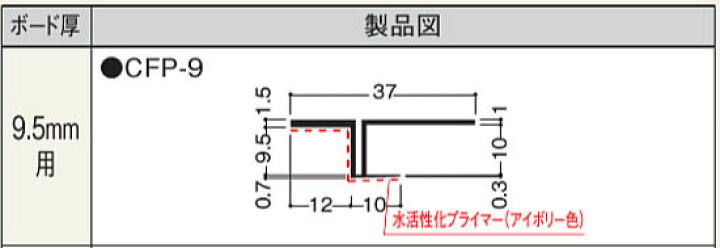 楽天市場】フクビ化学工業目透し見切 ボード厚9.5mm用CFP-9100本入1 