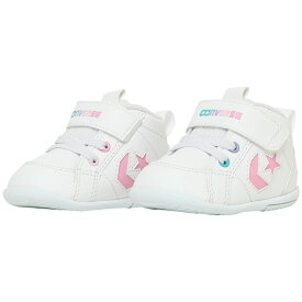 CONVERSE コンバース MINI INCHSTAR ベビーシューズ ホワイト/ピンク/ライトブルー first converse ミッドカットスニーカー ファーストシューズ 軽量 可愛い マジックベルト baby インファント向け 7SE762 ミニ インチスター