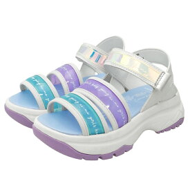 ニーモ ni-mo NM-J108 厚底サンダル ブラック マルチカラー ジュニア キッズ 女の子 カジュアル マジックテープ バンド ストラップサンダル 軽量 厚底 スタイルアップ 美脚 脚長 可愛い オシャレ お出かけ ガーリー スポーティ