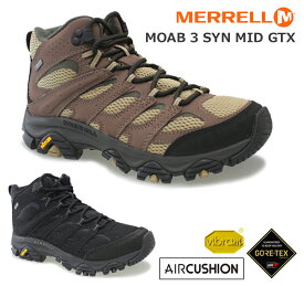 【5月は全品P10倍!要エントリー】MERRELL メレル MOAB 3 SYNTHETIC MID GORE-TEX モアブ 3 シンセティック ミッド ゴアテックス メンズ ハイキングシューズ アウトドア キャンプシューズ タウンユース クッション 履きやすい 快適 TAN(J500255) BLACK(J500249)