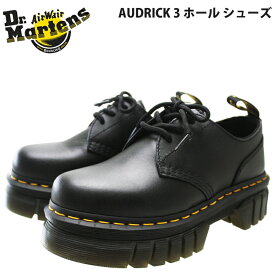 Dr.Martens ドクターマーチン 27147001 レディース カジュアル レザー 本革 BLACK ブラック AUDRICK 3 ホール ブーツ NAPPA LUXレザー 柔らかい イエローステッチ ヒールループ 紐靴 イエローステッチ