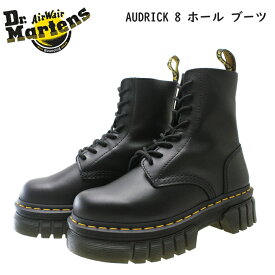 Dr.Martens ドクターマーチン 27149001 レディース ショートブーツ カジュアル レザー 本革 BLACK ブラック AUDRICK 8 ホール ブーツ NAPPA LUXレザー 柔らかい イエローステッチ ヒールループ 紐靴 イエローステッチ