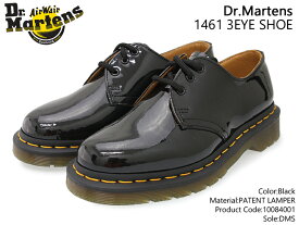 Dr.Martens ドクターマーチン 1461 3 EYE SHOE 1461 パテント 3アイ シューズ レディース メンズ レザーシューズ 本革 革靴 レースアップ 3ホール Airwair PATENT 光沢 黒 ギブソン エナメル加工 BLACK ブラック 10084001