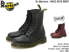Dr.Martens ドクターマーチン CORE 1460 8EYE BOOT コア 1460 8アイブーツ レディース メンズ ユニセックス ショートブーツ スムースレザー 8ホール 本革 革靴 レザーシューズ レースアップ イエローステッチ BLACK ブラック 10072004