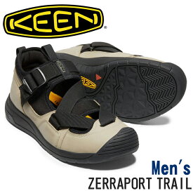 KEEN キーン ZERRAPORT TRAIL ゼラポート トレイル 1026094 メンズ ストラップスニーカー Timberwolf/Black 男性 men's リラックスシューズ カジュアルシューズ 快適 速乾性 アウトドア タウンユース 普段履き 調整可能