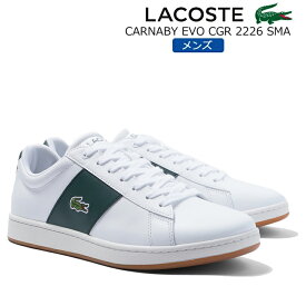 【4月は全品P10倍!要エントリー】LACOSTE ラコステ CARNABY EVO CGR 2226 SMA_SM00784 メンズ ローカットスニーカー ホワイト/ダークグリーン(1R5) スポーツカジュアル レザーシューズ 紐靴 レースアップ コート系 快適 ビッグロゴ 人気モデル カーナビー エヴォ