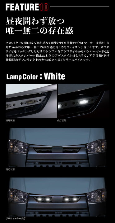 楽天市場】エムテクノ グリルマーカーランプ ハイエース 200系 簡単 