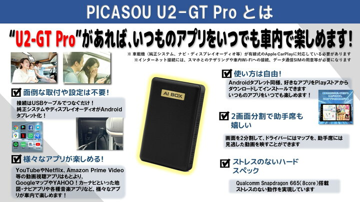 楽天市場】【正規代理店】OTTOCAST PICASOU U2-GTPro AIBOX オット  