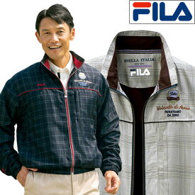 チェック柄裏フリースブルゾン 軽くて暖かなアウター 上着 FILA フィラ 秋冬 40代 50代 60代 957620