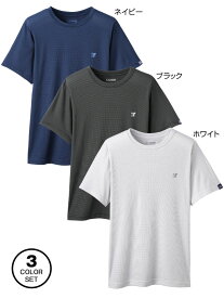 メンズ Tシャツ 半袖 U.Pレノマ クルーネックTシャツ 3色組 クルーネック メッシュ ドライ 春夏 50代 60代 955264