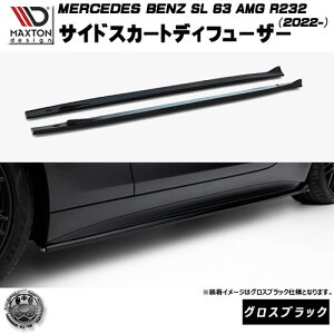 �}�N�X�g���f�U�C�� MERCEDES BENZ SL 63 AMG R232 (2022-) ��p �T�C�h�X�J�[�g�f�B�t���[�U�[ �O���X�u���b�N�y�����Z�f�X �x���c ���b�v�X�|�C���[ �G�A�� �� Maxton Design �h���X�A�b�v �J�X�^�� �z�G