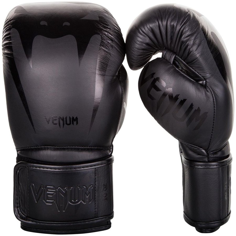 ＼半額SALE スパーリンググローブ ボクシング キックボクシング 送料無料 VENUM グローブ GIANT ブラック×ブラック 本革 Giant 3.0 【再入荷】 Boxing Gloves