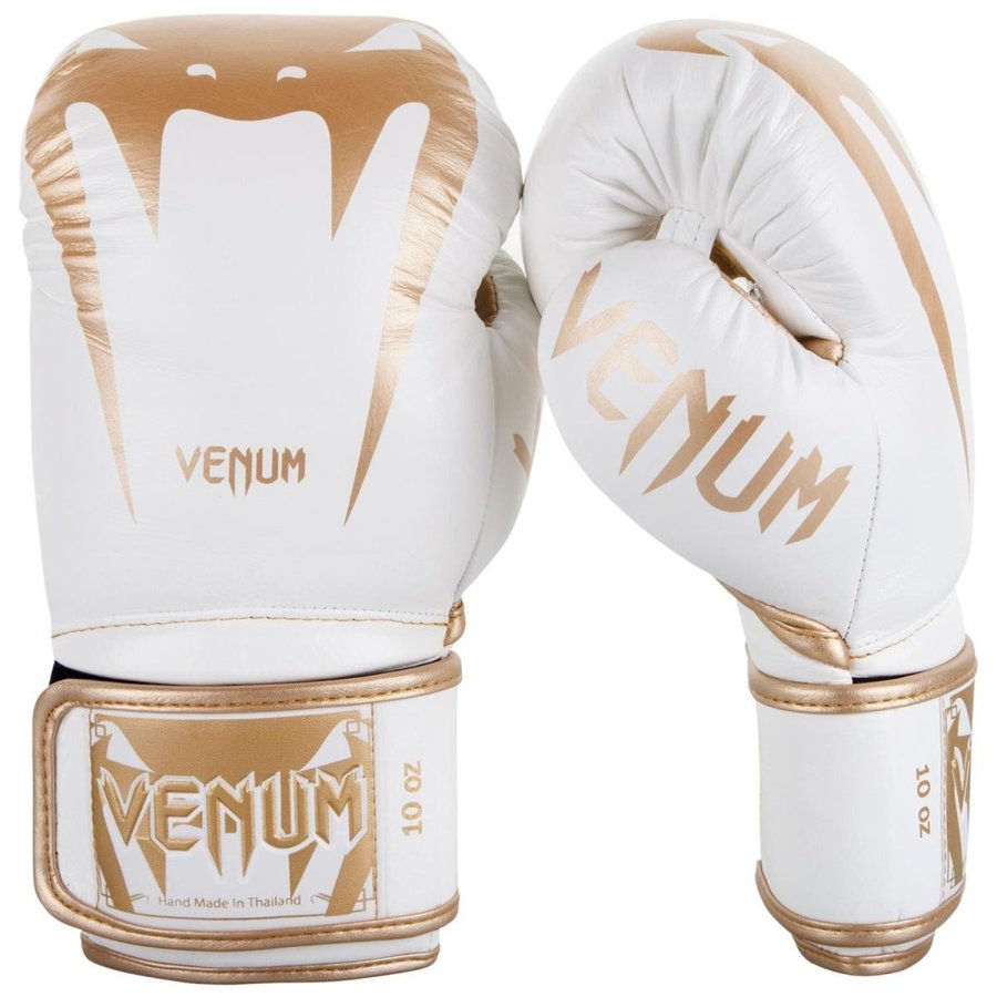 スパーリンググローブ ボクシング キックボクシング 送料無料 VENUM グローブ GIANT 本革 Gloves 本日の目玉 Giant ホワイト×ゴールド 3.0 お見舞い Boxing