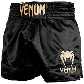 VENUM ムエタイトランクス MUAY THAI SHORTS CLASSIC (ブラック×ゴールド) //キックパンツ ボクシング トランクス スポーツウェア 格闘技 送料無料
