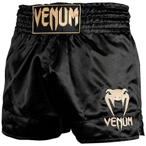 VENUM ���G�^�C�g�����N�X MUAY THAI SHORTS CLASSIC (�u���b�N×�S�[���h) //�L�b�N�p���c �{�N�V���O �g�����N�X �X�|�[�c�E�F�A �i���Z ��������