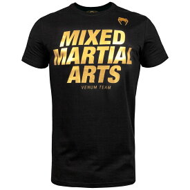 VENUM Tシャツ MMA VT T-SHIRT (ブラック×ゴールド) //スポーツシャツ ロゴ アメカジ トレーニング MMA 総合格闘技 スポーツ 送料無料