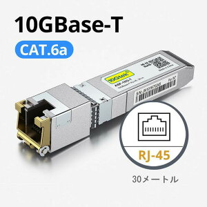 10Gtek 10GBase-T SFP+W[ 10G T 10GJbp[ RJ-45 SFP+ CAT.6a ő30m gV[o Cisco SFP-10G-T-SAMerakiANetgearAUbiquiti UF-RJ45-10GAMikrotikAD-LinkASupermicroATP-LinkȂǌ݊ y1Nۏ؁z