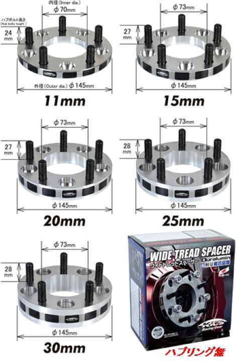 楽天市場】KYO-EI 協永産業 ワイドトレッドスペーサー 2枚 11mm 15mm 