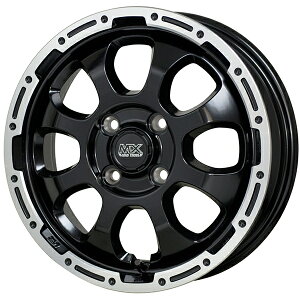 【お買い物マラソン最大28倍】 15インチ マッドクロス グレイス 4.5J+45 4H-100 4本 ホイール ブラック ワゴンR コペン N-BOX 業販