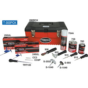 【お買い物マラソン最大28倍】 パンク修理 セット プロ用 テック TECH ユニシールUL・カッター・PCセット 修理セット T-303PCK 1SET タイヤ パンク 普通車 軽自動車