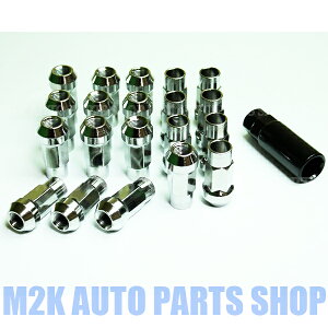 ハイエース キャラバン レーシング 貫通 ホイールナット 24個 45mm スチール P1.5 P1.25 17HEX ソケット シルバー 銀 送料無料