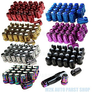 ハイエース ロックナット ホイールナット 24個 スチール 花形 盗難防止 P1.5 P1.25 19HEX 21HEX セット 専用ソケット付 レッド ブルー パープル ブラック シルバー ゴールド ネオクローム 速達