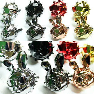 【お買い物マラソン最大28倍】 車用 芳香剤 ディフューザー アロマ エアコン クーラー カー用品 おしゃれ メタリック ウサギ ブルドック 1個