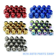 【お買い物マラソン最大30倍】 ホイールナット 16個 ショートナット カラー P1.5 P1.25 19HEX 5色 スチール