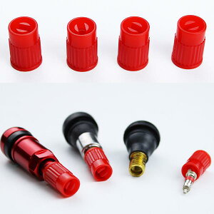 【お買い物マラソン最大28倍】 エアバルブ キャップ 虫ハズシ レッド 4個 タイヤ エアーバルブ 工具 タイヤバルブキャップ 自動車 バイク MTB 米式タイプ ポリキャップ