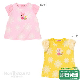 ホットビスケッツ 袖シフォン キャビットちゃん 半袖Tシャツ(100cm・110cm)ミキハウス正規販売店●メール便OK