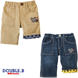 【セール30%OFF】【メール便OK】【DOUBLE B ダブルビー】折り返し★SUMMER7分丈ジーンズパンツ(80cm・90cm)ミキハウス